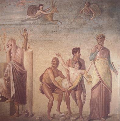 Alma-Tadema, Sir Lawrence The Sacrifice of Iphigenia,Roman,1st century AD Wall painting from pompeii(House of the Tragic Poet) (mk23) oil painting image